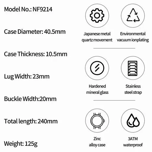 Часы мужские наручные Naviforce Spartan (Серебристый) - фото 6