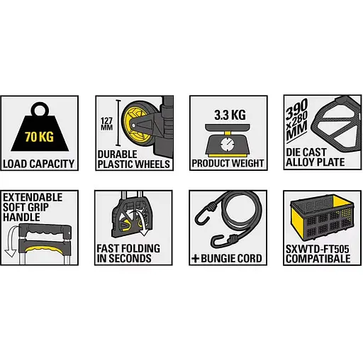 Візок Stanley вантажний складний (SXWT-FT501) - фото 4