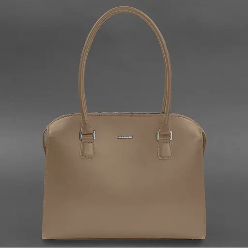 Жіноча шкіряна сумка Business світло-бежевий Краст - фото 7