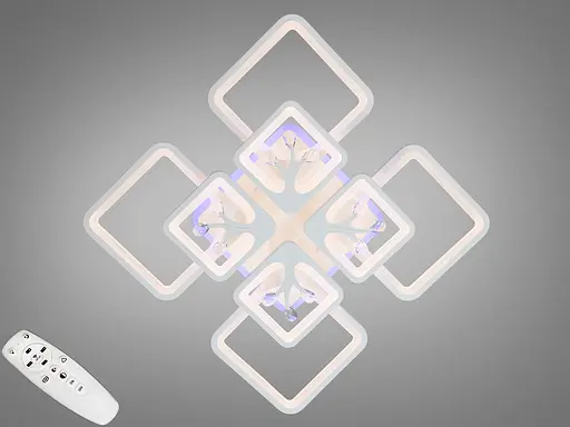 Біла LED люстра в дитячу з диммером і підсвічуванням, 190W - фото 1