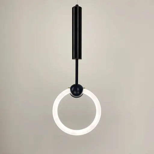 Подвес со светодиодным кругом и черным корпусом | Line F | Арт. D18/1 BK - фото 4