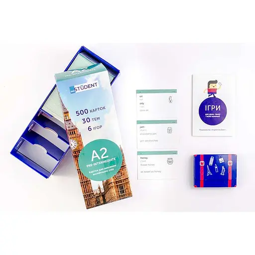 Настольная игра English Student Карточки для изучения английского языка English Student Pre-Intermediate A2 (укр.) (39122576) - фото 1