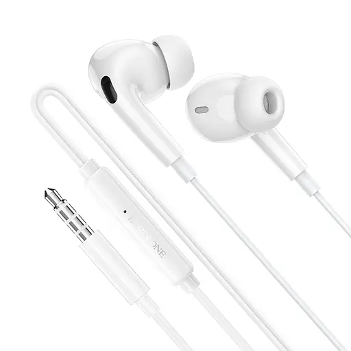 Навушники BOROFONE BM100 Pro Fuente universal earphones with microphone White - фото 3