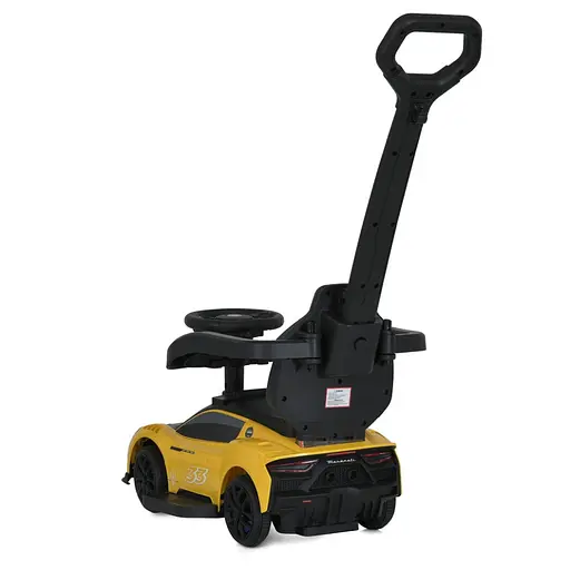 Детская каталка-толокар 2 в 1 M 5106-6 желтый, с родителькой ручкой - фото 2