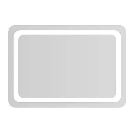 Дзеркало підвісне прямокутне 100*70см, з підсвічуванням по контуру з кнопковим вимикачем Volle Luna Tanga 1648.52111700, Білий матовий - фото 1