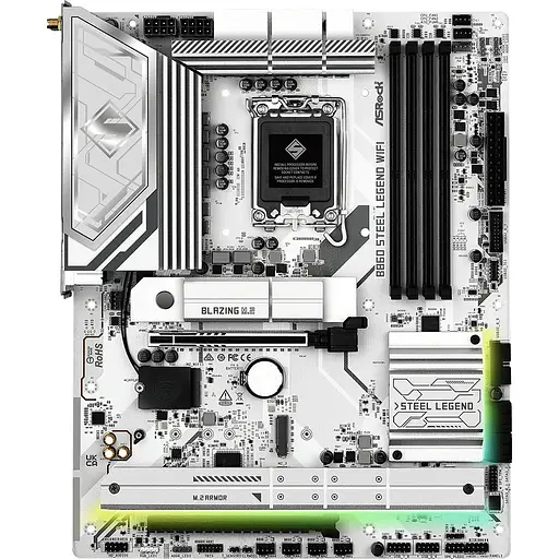 Материнская плата AsRock B860 Steel Legend WiFi (1851/B860, 4xDDR5, 2xPCIex16, HDMI/DP/TB4, 4xSATA, 4xM.2, 2.5Glan, 7) - фото 6