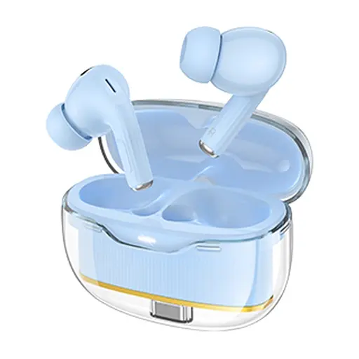 Навушники бездротові Hoco TWS EW54 вакуумні синій - фото 2