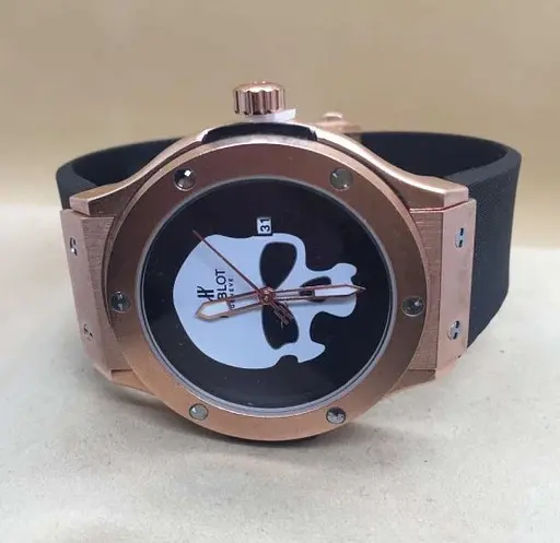 Мужские наручные часы Hublot с черепом 45 мм Золотой (2104618465) - фото 4