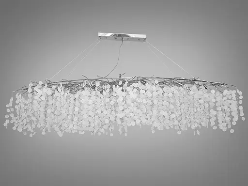 Модна кришталева люстра "Гліцинія" витягнутої форми на 18 ламп, хром - фото 1