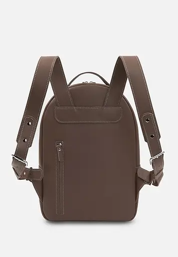 Шкіряний рюкзак Groove M темно-бежевий - фото 4