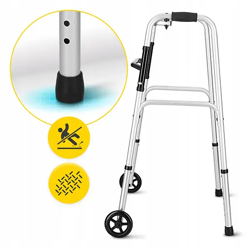 Реабилитационные ходунки 4FIZJO регулируемые, с колесиками Silver/Black (P-5905973406451) - фото 5