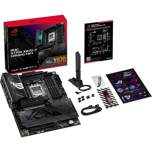 Материнская плата Asus Rog Strix X870-F Gaming WIFI sAM5 X870 4xDDR5 M.2 HDMI DP WiFi BT ATX - фото 2