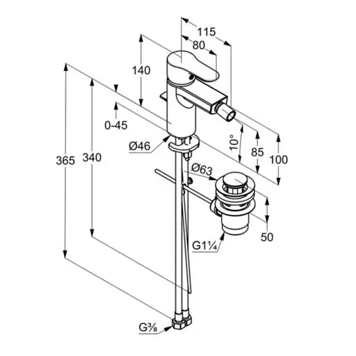 Смеситель для биде Kludi Objekta DN 15 324160575 - фото 4