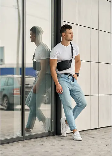 Чоловіча сумка на пояс (бананка) Sambag 22х12х4 см sum0011060 - фото 2