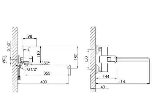 Смеситель для ванны Lidz Wawel 005 LDWAW005WHI45399 White - фото 3