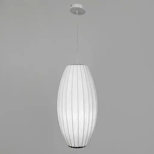 Дизайнерський світильник із полімерним овальним абажуром Ø28x55 см Line F AK05-280 x 550 Білий - фото 4