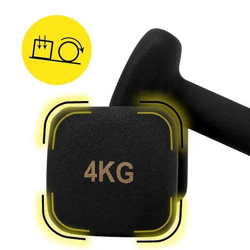 Гантелі вінілові Cornix Square 2 x 4 кг XR-0409 Black - фото 8