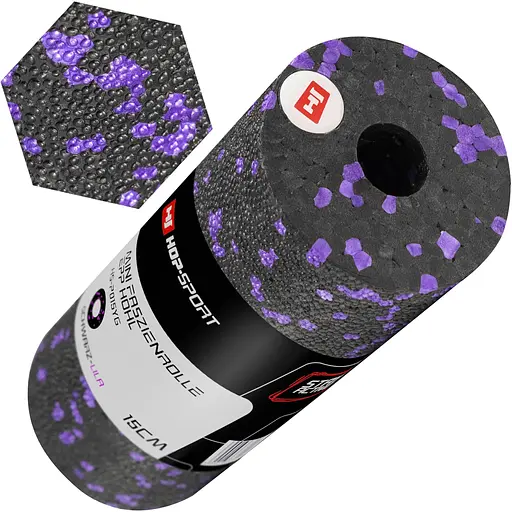 Мини массажный ролик (валик, роллер) Hop-Sport EPP 15см HS-P015YG черно-фиолетовый - фото 7
