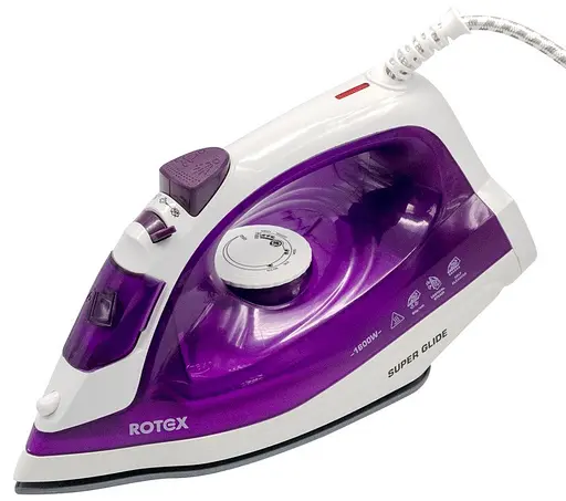 Гладильный утюг Rotex RIC22-C Super Glide Антипригарное покрытие 1600Вт Резервуар 220мл Сиреневый/Белый - фото 1