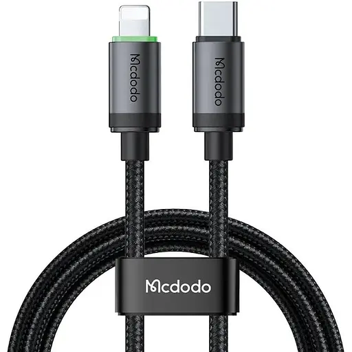Кабель Mcdodo USB-C to Lightning 36W Cable with Charging Light 1 м Черный - фото 1