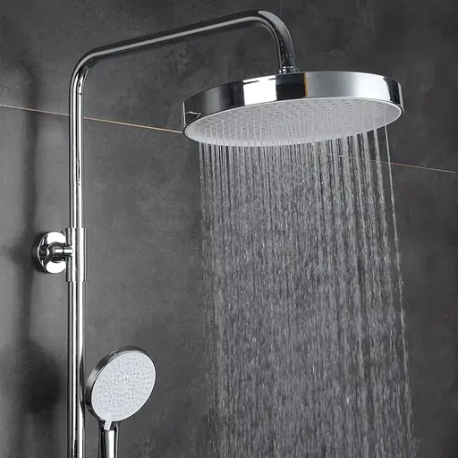 Верхний душ, круглый, Ø250 мм белый/хром Frap F015-25, Хром - фото 2