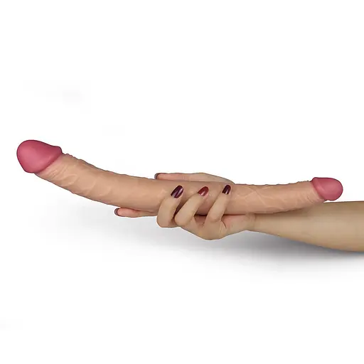 Двухсторонний фаллоимитатор LoveToy King Size Ladykiller 36.5 см телесный - фото 4