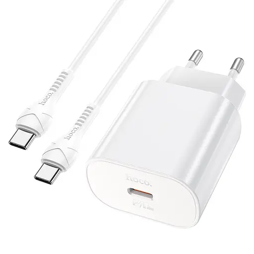 СЗУ Hoco N22 Jetta PD25W (1USB-C) + кабель Type-C to Type-C - фото 4