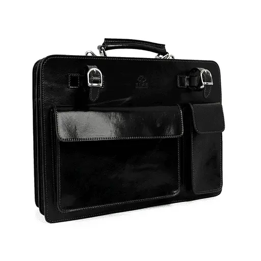 Кожаный мужской портфель Time Resistance 30.5х39.5х10 см sum0026024 - фото 4