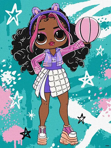 Набір для розпису по номерах для дітей 5+ Tweens LOL Skate Dance Hoops Cutie, Ideyka, 30x40 см, КНО1211