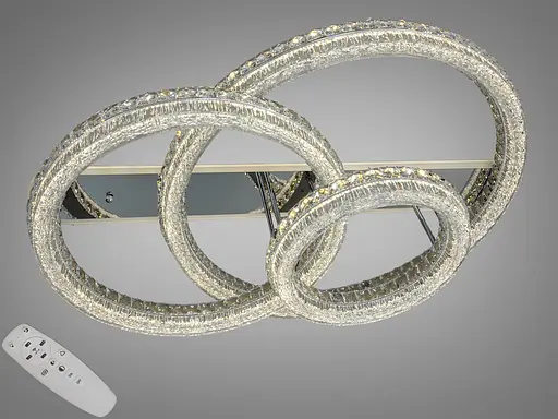 Світлодіодна люстра 2 кільця золото 180 Вт пульт - фото 1