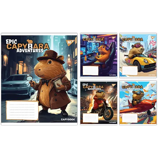 Набір зошитів Yes Epic Capybara А5 24 аркуші у лінію 20 шт. (767797) - фото 1