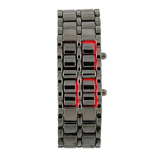 Часы-браслет Led Watch Iron Samurai Черный с красными светодиодами (IBW012BR) - фото 3