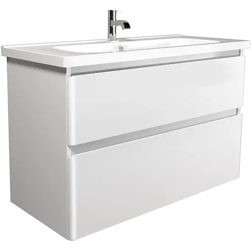 Тумба Мойдодир Палермо 100-U з умивальником ID-100 Білий - фото 1