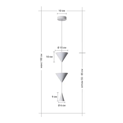 Латунный подвесной светильник с конусным дизайном Line F | Ст. MJ349/3 AB - фото 6