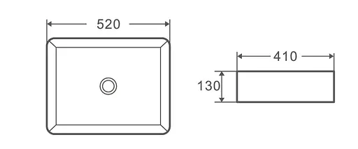 Умивальник накладний керамічний Mixxus Premium Quadro-0102 520x410x130 мм MP6488, Білий - фото 2