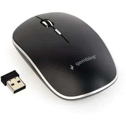 Миша Gembird MUSW-4BS-01 бездротова чорний безшумна dpi 1600 USB AAx1 шт - фото 1