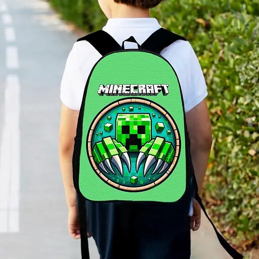 Рюкзак детский майнкрафт Крипер "Minecraft" 34х27см, городской ранец для мальчика (00526)