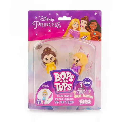 Набір колекційних фігурок-топерів Принцеси Дісней Sambro DSP20-3980-KV-FO серії Bop n Tops 3 фігурки - фото 1