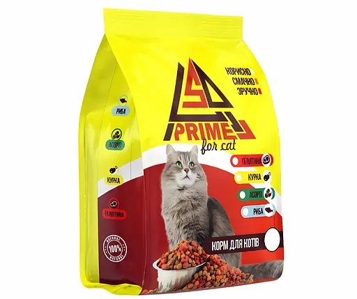 Сухий корм PRIME для дорослих котів з рибою 10кг - фото 1