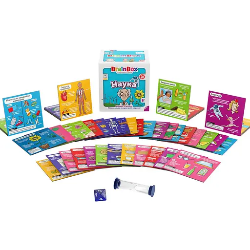 Карткова гра Brainbox "Наука" Yago BZZBRSC01UA 55 карток 1 гральний кубик - фото 5