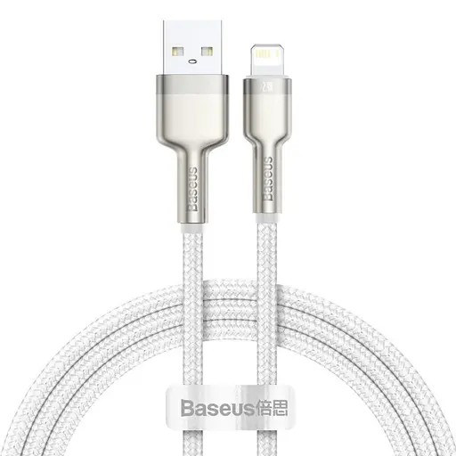 Дата кабель Baseus Cafule Series Metal USB to Lightning 2.4A (2m) (CALJK-B0) White