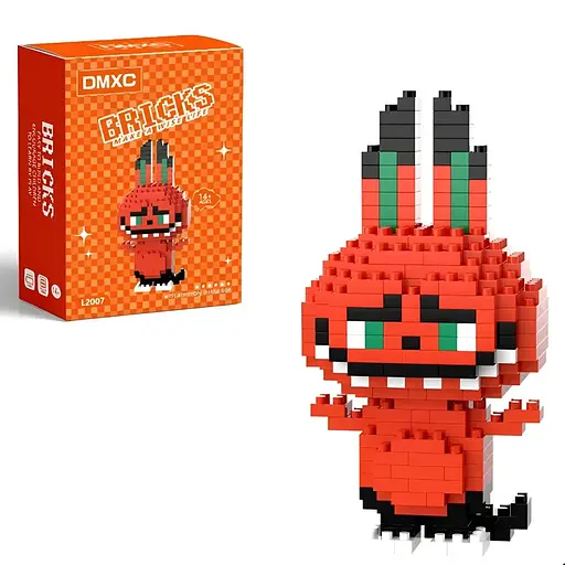 Дитячий конструктор Bricks Зайчик Лабубу червоний на 150 деталей (2007)