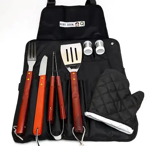 Набор для гриля и барбекю: 7 аксессуаров с фартуком - Для любителей BBQ - A-Plus 8536 - фото 1