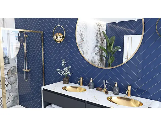 Умивальник Rea Nel gold врізний золотий REA-U6331, Золотий - фото 4