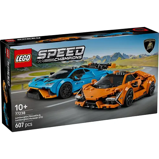 Конструктор LEGO Speed Champions Lamborghini Revuelto и Huracan STO 607 деталей (77238)