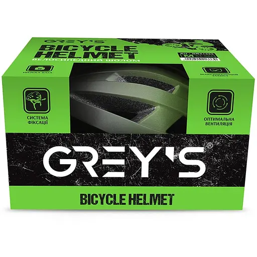 Велосипедный шлем Grey's М черно-зеленый матовый - фото 2