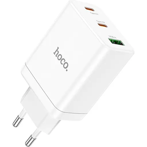 Сетевое зарядное устройство Hoco N33 USB-A/2 х USB-C 35W White [124887] - фото 4