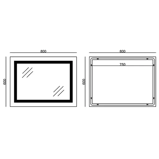Дзеркало Mixxus Style MR13-80x60-Reverse (LED Touch, антизапотівання, димер, регулювання яскравості) MI6666 - фото 4