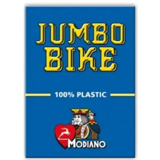 Игровые карты Modiano Bike Trophy 100% Plastic Jumbo Index (blue) (ВР_КИМБТБ) - фото 1