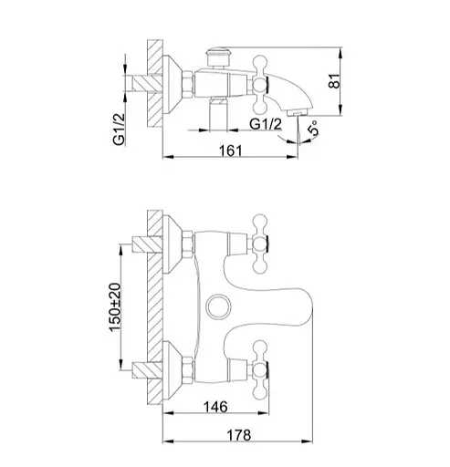 Змішувач для ванни Frap F3019-4 - фото 6